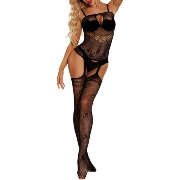 Fishnet Body Stockings Mesh Lingerie Bodysuit Body Soft BDSM Bondage Cosplay NWT - Picture 1 of 7